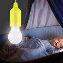 LED Hanging Light Bulb Battery Powered Colorful Pull Cord Bulbs (Yellow) Newly