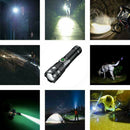 Rechargeable USB Zoom Torch Camping Lamp Power Display Powerful LED Flashlight