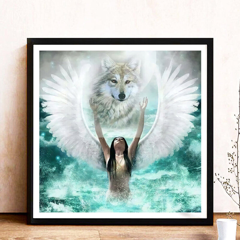 Diamond Painting Kits Full Round Angel Wolf DIY Wall Pictures Room Home Decor