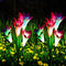 4 Head Lily Flower Solar Light Colorful LED Lawn Lamp Outdoor Light (Red) Newly
