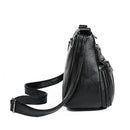 3pcs Women PU Shoulder Bag Multi-pocket  Solid Crossbody Handbag(Black)