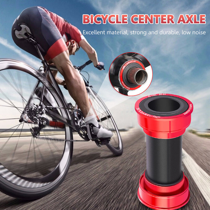 MTB Bike Bottom Bracket BB86 BB92 Aluminum Press Fit BB Bottom Axis (Red) Newly