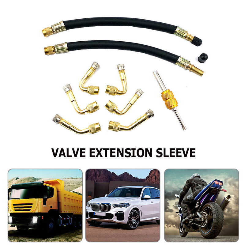 45 90 135 Degree Bend Tire Valve Extension Adapter Set for Motorcycle Bike Newly