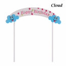 Baby Shower Birthday Party Happy Birthday Cake Flag Cake Topper Cupcake Banner