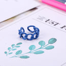 Hand-painted Geometric Irregular Dripping Oil Open Rings Women Korean Jewelry