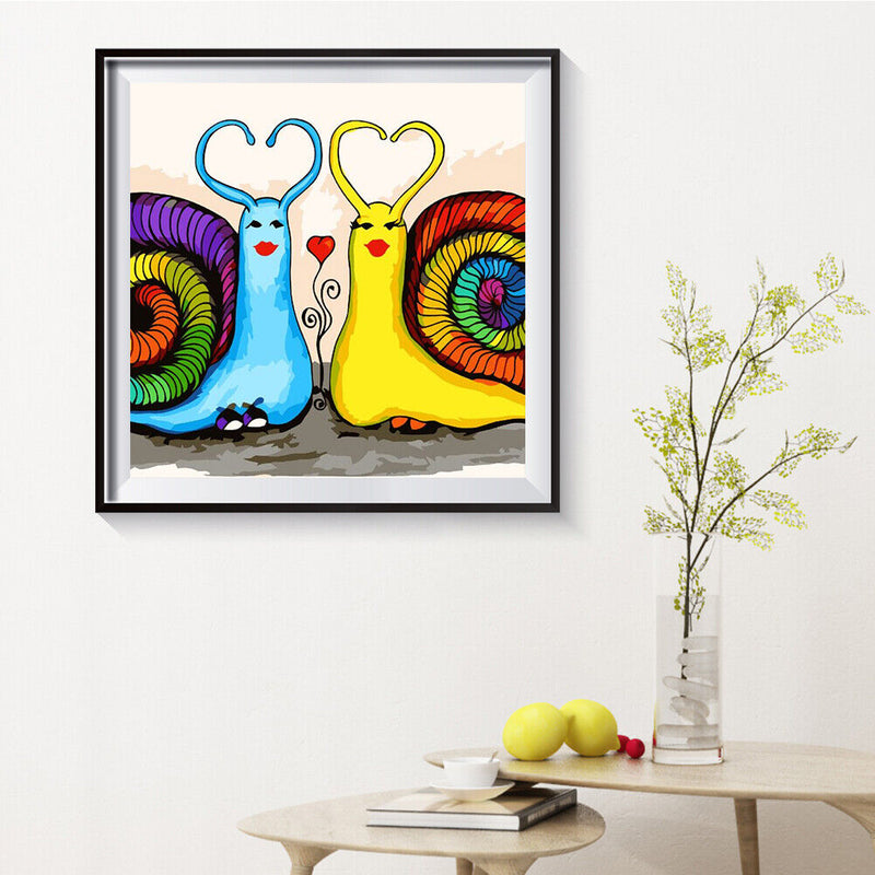 Love Snail Oil Paint By Numbers Canvas Drawing DIY Cartoon Home Decoration Gi