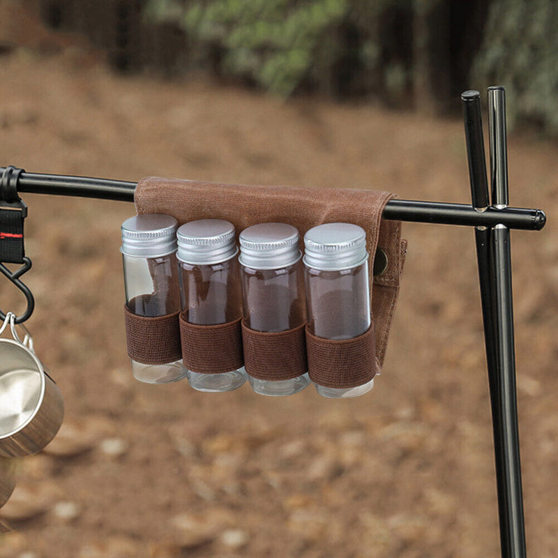 Outdoor Spice Bottle Bags Set Picnic Seasoning Bottles Storage Bag Condimen