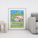 5D Full Round Drill Drawing Picture Camping Bus Diamond Painting Room Ornamen