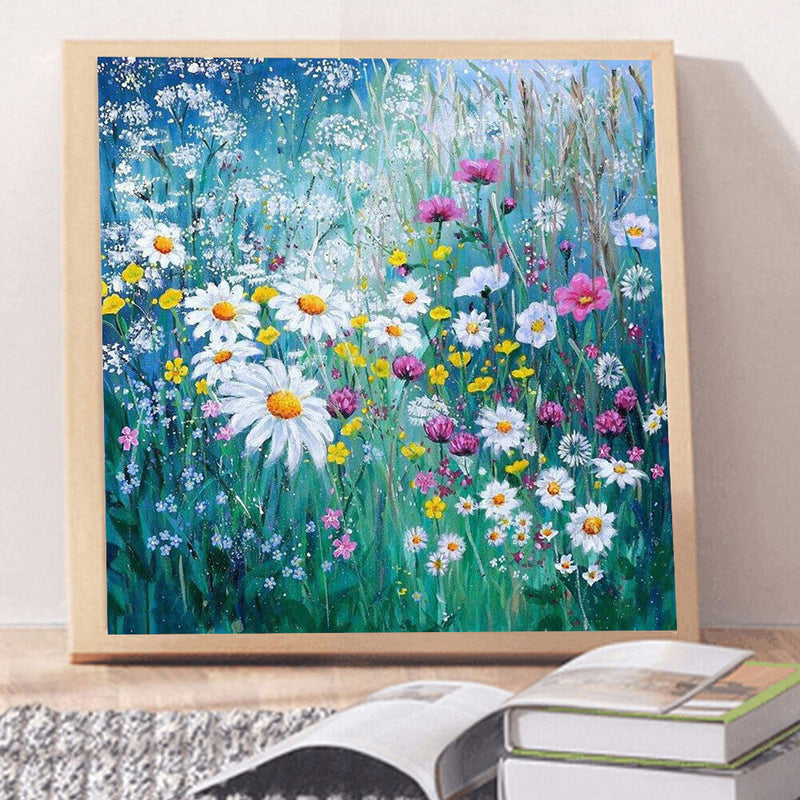 Daisy Bush Oil Paint By Numbers Kits Canvas Picture Wall Art DIY Craft Gift