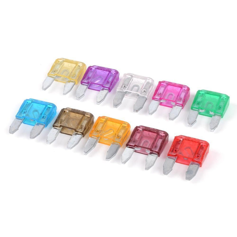 100pcs Mini Car Fuses 3A 5A 7.5A 10A 15A 20A 25A 30A 35A 40A Assortment with Cli