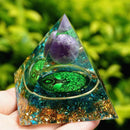 Orgonite Pyramid Amethyst Peridot Healing Crystal Energy Orgone Crafts (D)