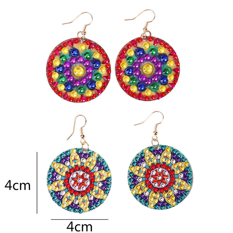 DIY Diamond Painting Mandala Patterns Stud Earrings for Women (RZ001) Newly