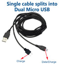 For PS VR Xbox one PSV single cable splits into Dual Micro USB Charging Cable