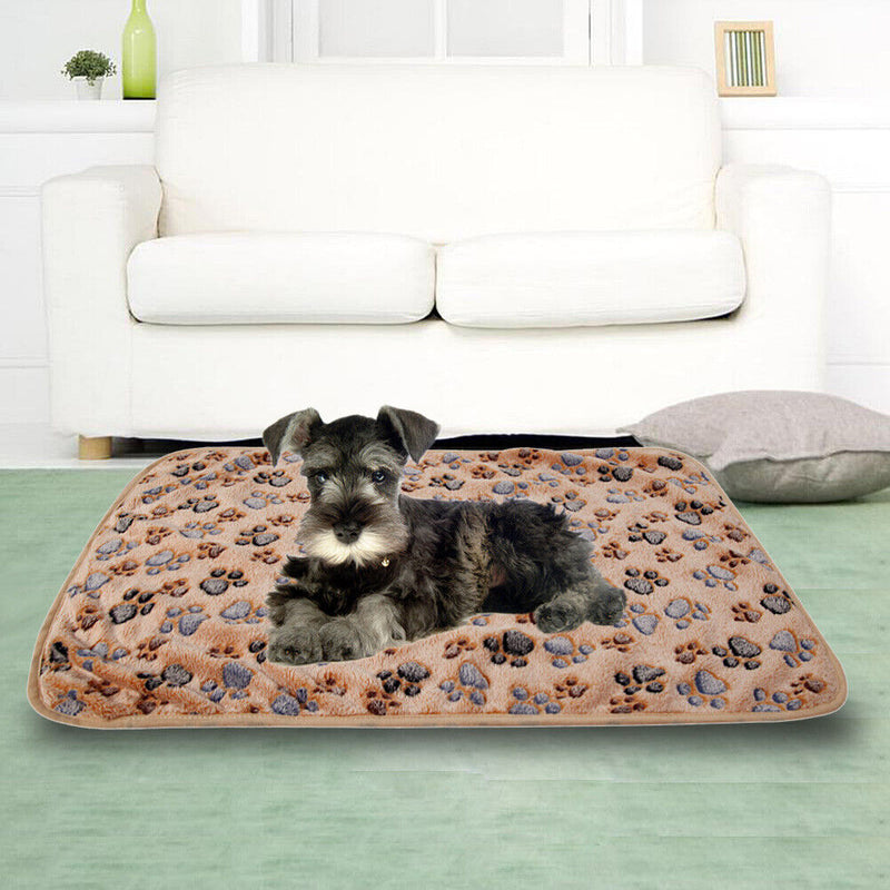 L WARM Pet Blanket Touch Soft Warm Mat Dogs Cat  Bed Blanket Mat(Brown)