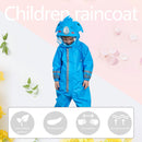Kids Rain Suit Toddler Raincoat Unisex Baby Waterproof Coverall (Blue S)