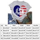 Independence Day Print Love Letter T-Shirt (Light Grey S)