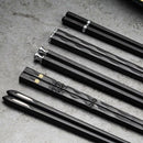 5 Pairs Alloy Steel Chopsticks Chinese Metal Sticks Circular Chopstick L8N3