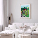 5D DIY Full Drill Round Shape Farm Cow Rhinestone Diamond Drawing for Home