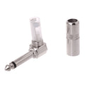 6.35mm L-shape Jack Right Angle Male Mono Plug Connector For Guitar Audio