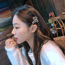 Women Pentagram Headwear Star Shiny Metal Hairgrip Rhinestone Crystal Hair Clip