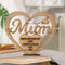 Mother's Day Wooden Heart-shaped Happy Day Mum Ornament Gift Best E6B4