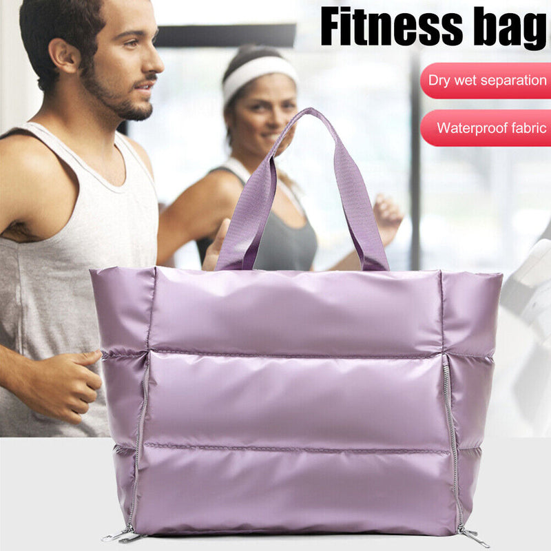 Dry-Wet Separation Yoga Handbag Large Capacity Multifunctional Bag (Purple)