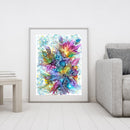 Oil Paint By Numbers Painting Kit Splash Colorful Ink Flower Drawing on Can