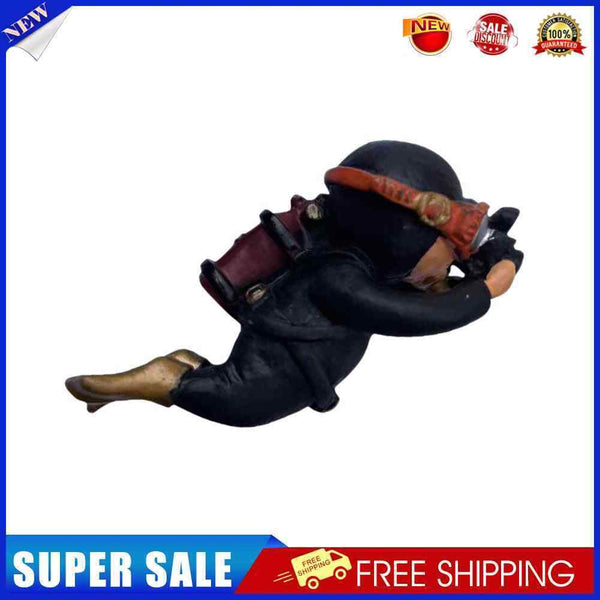 Aquarium Fish Tank Landscape Diver Underwater Aquatic Ornaments (Black)