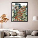 Street Scenery Cross Stitch Set 14CT Stamped Embroidery Kits DIY Home Decoration