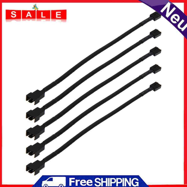 12" 5PCS 4-Pin PWM Chassis Fan Expansion Makes Connection Cable for Compu