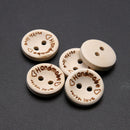 (100pcs/pack) Handmade with love Buttons Scrapbooking Sewing 15mm Newly