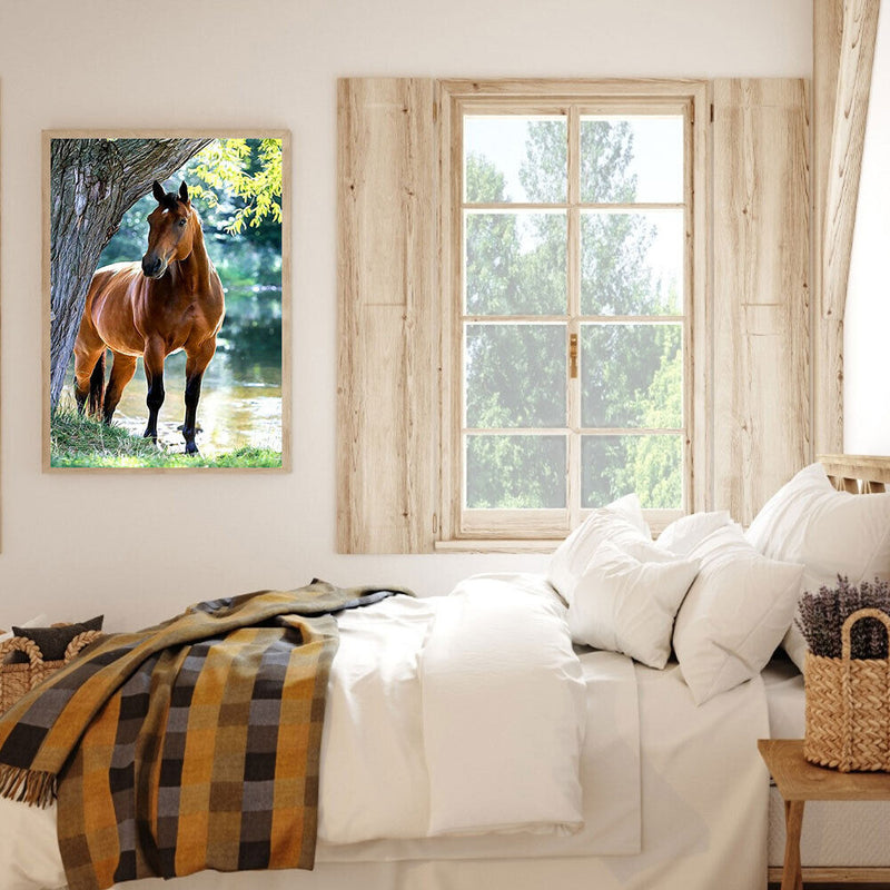 5D DIY Diamond Painting Kits Full Round Drill Horse Mosaic Picture Animal Crafts