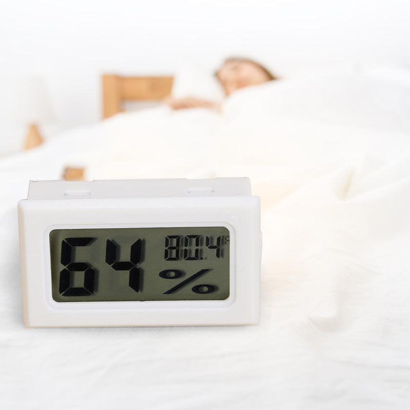 Mini Digital LCD Temperature Humidity Meter Thermometer (White Fahrenheit)