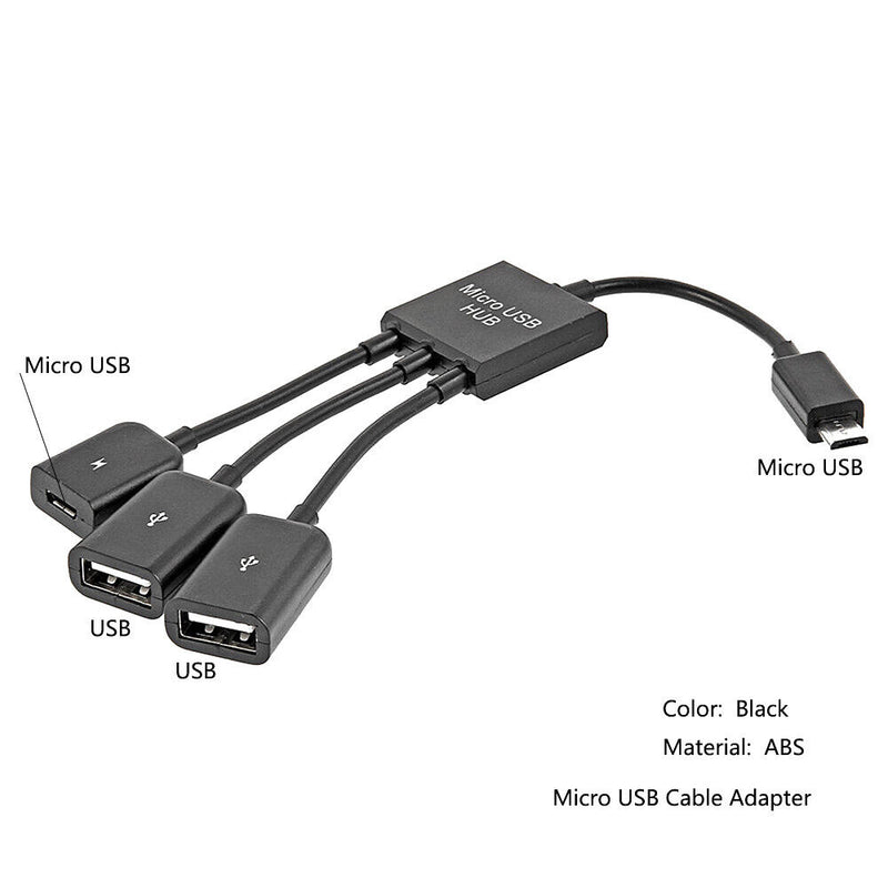 Digital Camera Flash Drive 3 In1 Converter Host Micro USB HUB OTG Cable Adapter