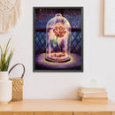 Cotton Thread Embroidery DIY 11CT Stamped Cross Stitch Rose in Glass Artwork Kit