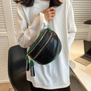 Fashion PU Leather Crossbody Shoulder Bags Large Capacity Women Zip Fanny Pouch