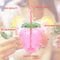 Strawberry Straw Cups - Cute Water Bottles with Straws Leakproof Plastic Cups