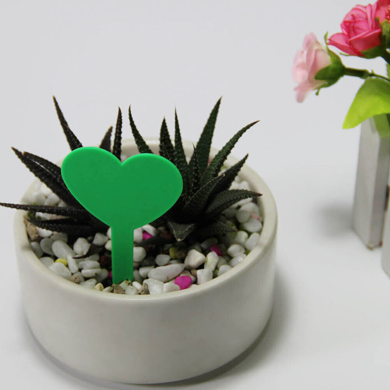 100pcs Flower Heart Shape Fleshy Label Insertion Landscape Name Plant Marker