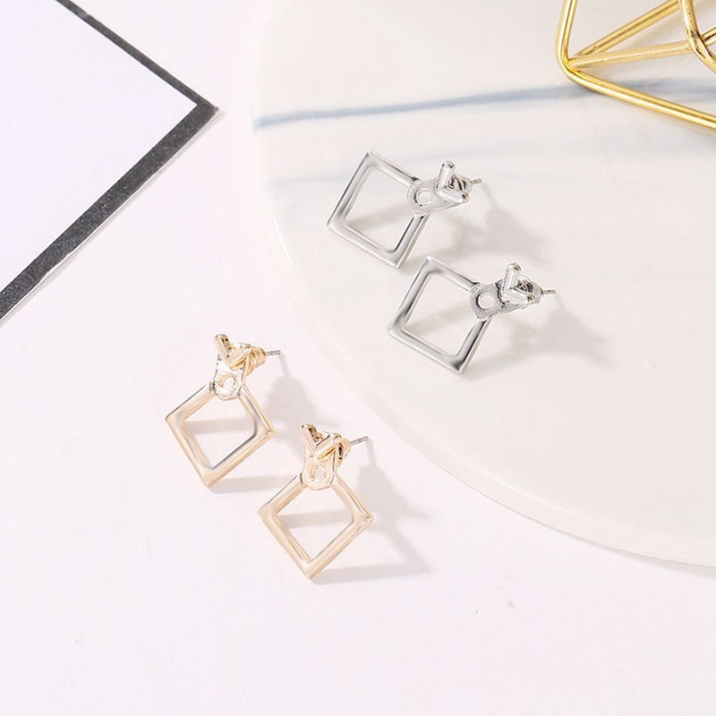 Design Boho Jewelry Square Ear Studs Geometric Earrings Triangle Dangle Drop
