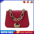 Designer Women Chain PU Leather Crossbody Bag Mini Flap Handbag (Rose Red)