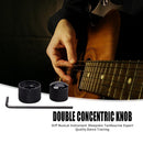 Dome Potentiometer Cap Concentric Dual Knob for Guitar Volume Adjustment Black