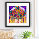 DIY Full Round Drill Diamond Painting Primitive Girl Art Picture Kits Crafts Set