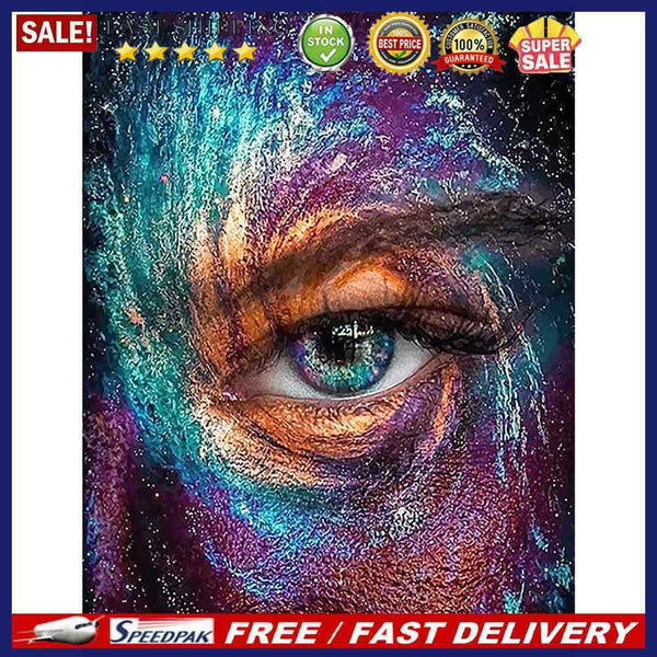 Home DIY Hand Painted Paint By Numbers Oil Canvas Pictures Starry Sky Eyes