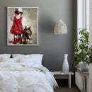 Frameless Painting By Numbers Red Skirt Girl DIY Handmade Drawing On Canvas