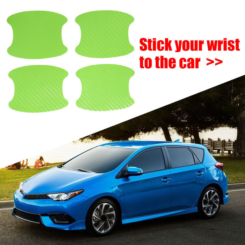 Carbon Fiber Car Outdoor Door Handle Cup Protector Stickers Universal Set of 4