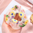 Headwear Elastic Hair Bands Korea Chic Embroidery Flower Transparent Net Yarn