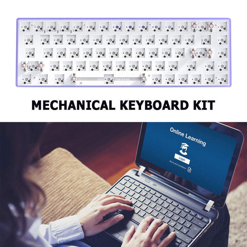 Hot Swap Keyboard Kit Bluetooth-compatible with 72pcs Red Shafts (Purple)
