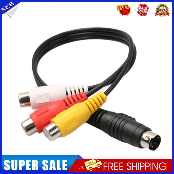 4 Pin S-Video to 3 RCA Female Adapter Cable for Laptop Computer