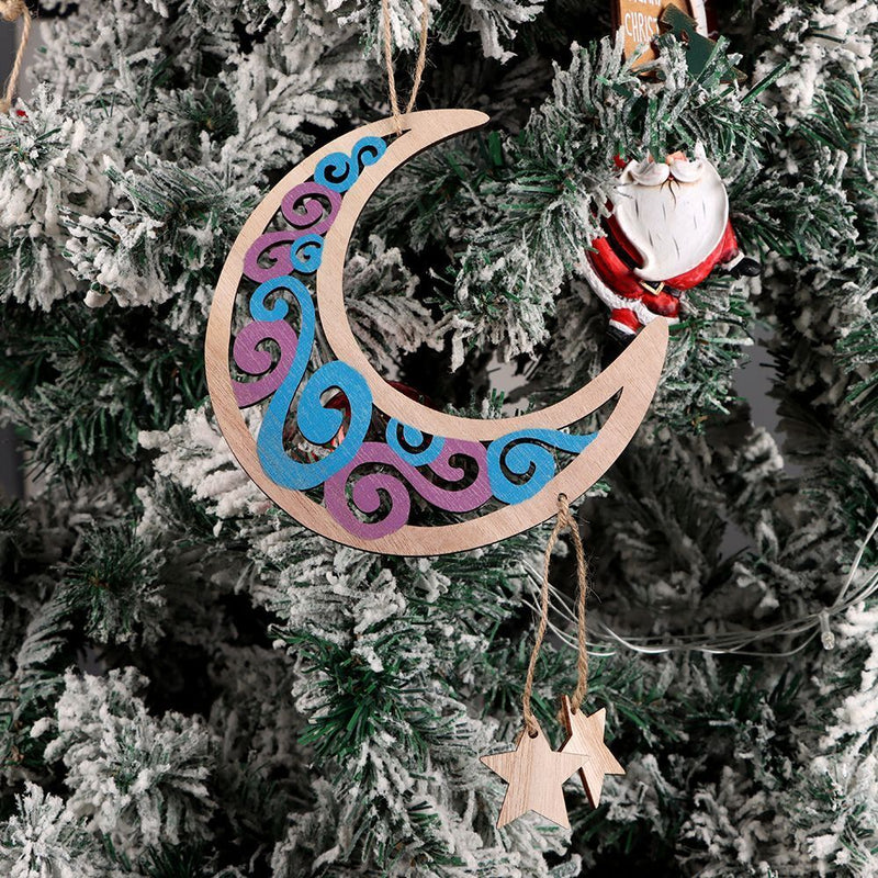 Wooden Kareem Eid Hanging Pendant DIY Craft Home Decorations Mubarak Ornament