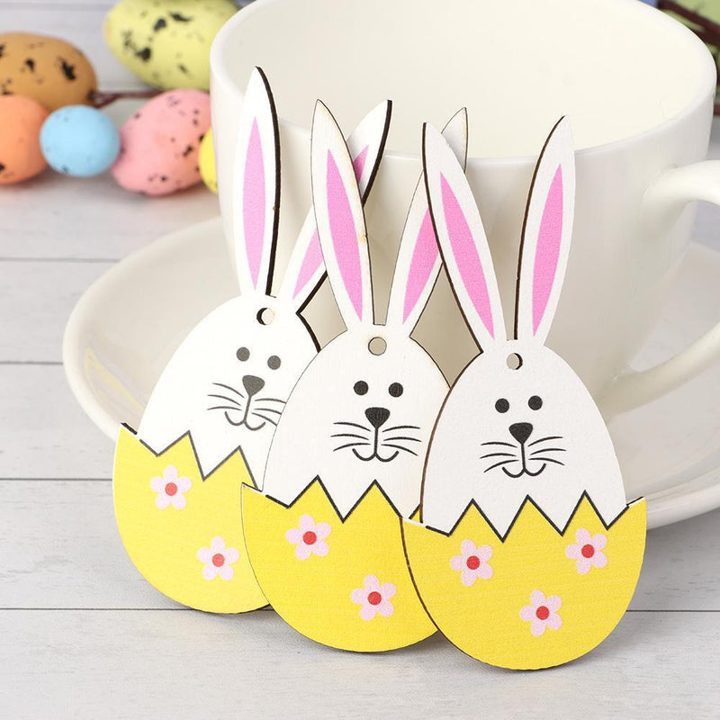 Wooden Hanging Ornaments Easter Rabbit Easter Wood Chips Easter Decorations